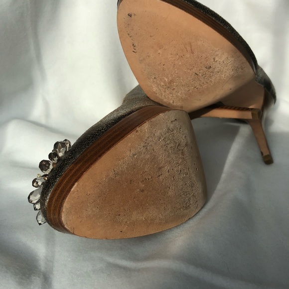 Like NEW COACH Bergen soft  CRACKLED  gold SHOE - Picture 7 of 8